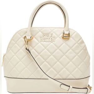 Steve Madden quilted Brelli Oatmeal Crossbody Dome Satchel Purse NWT
